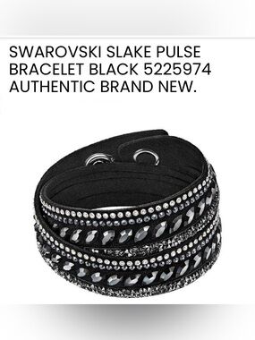 Swarovski Slake Black Crystal Multi-Row Wrap Bracelet